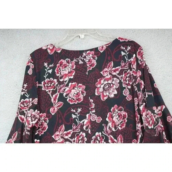 Sandra Darren Tiered Bell Sleeves Floral Dress-Size XL - Picture 7 of 8